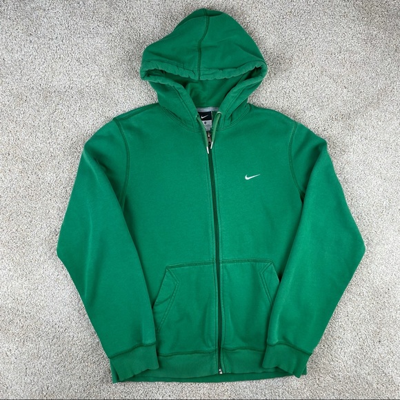 Vintage y2k green Nike swoosh zip up hoodie jacket